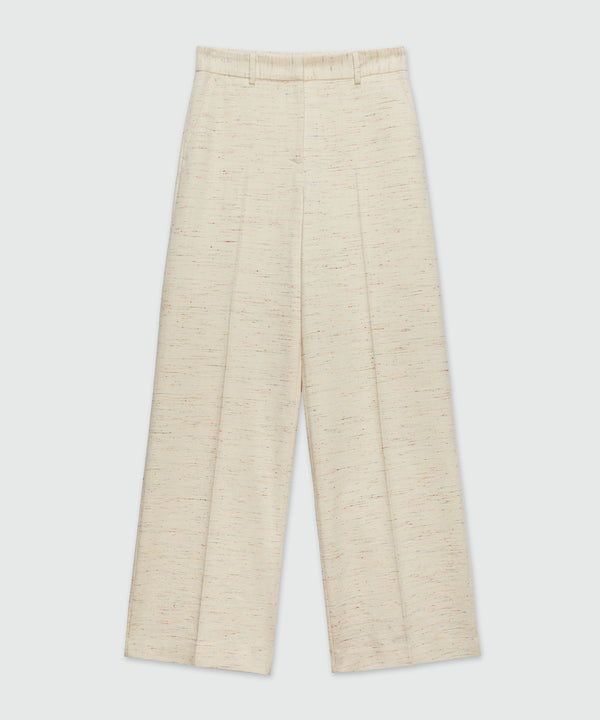 Pantalone palazzo in fancy gabardine