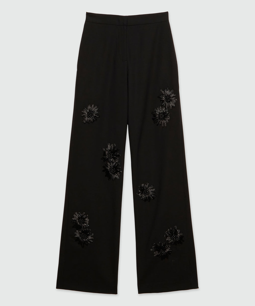 Wool trousers with raffia applications - MSGM Official