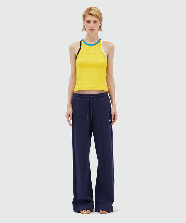 Jersey joggers with micro logo