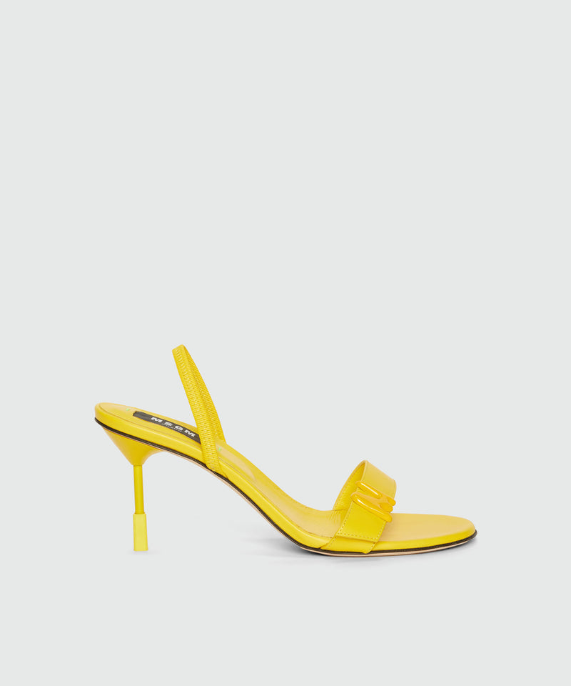 Yellow leather sandals with "TheMwave" detail YELLOW Women 