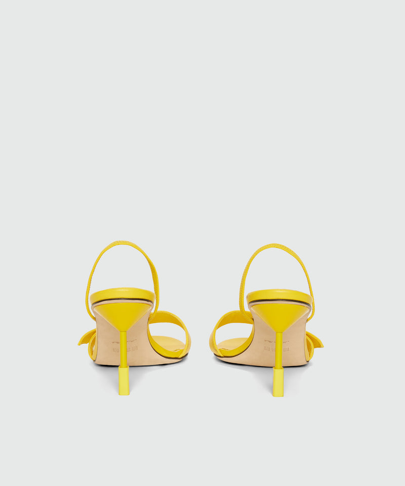 Yellow leather sandals with "TheMwave" detail YELLOW Women 