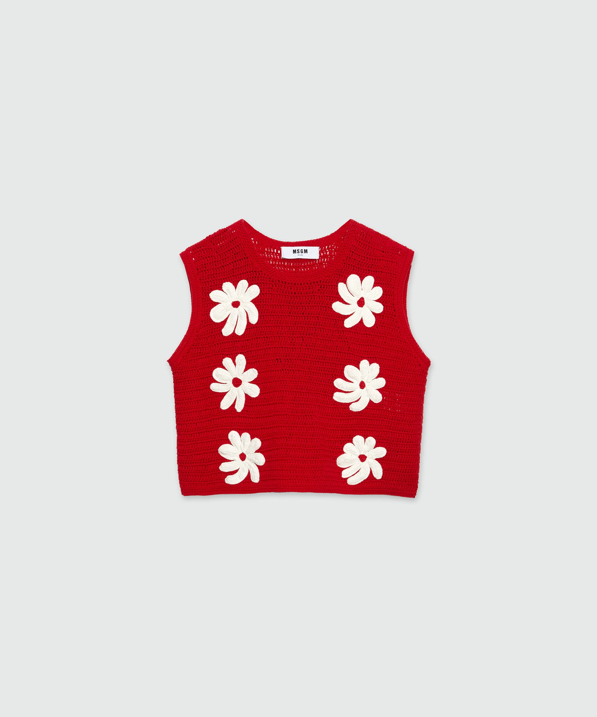 MSGM ribbed-knit crossover-strap Top | Black | FARFETCH GE