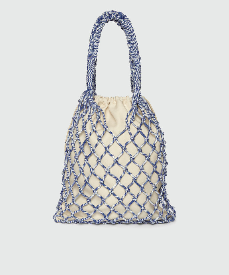 White and blue knotted rope tote bag 87 Women 