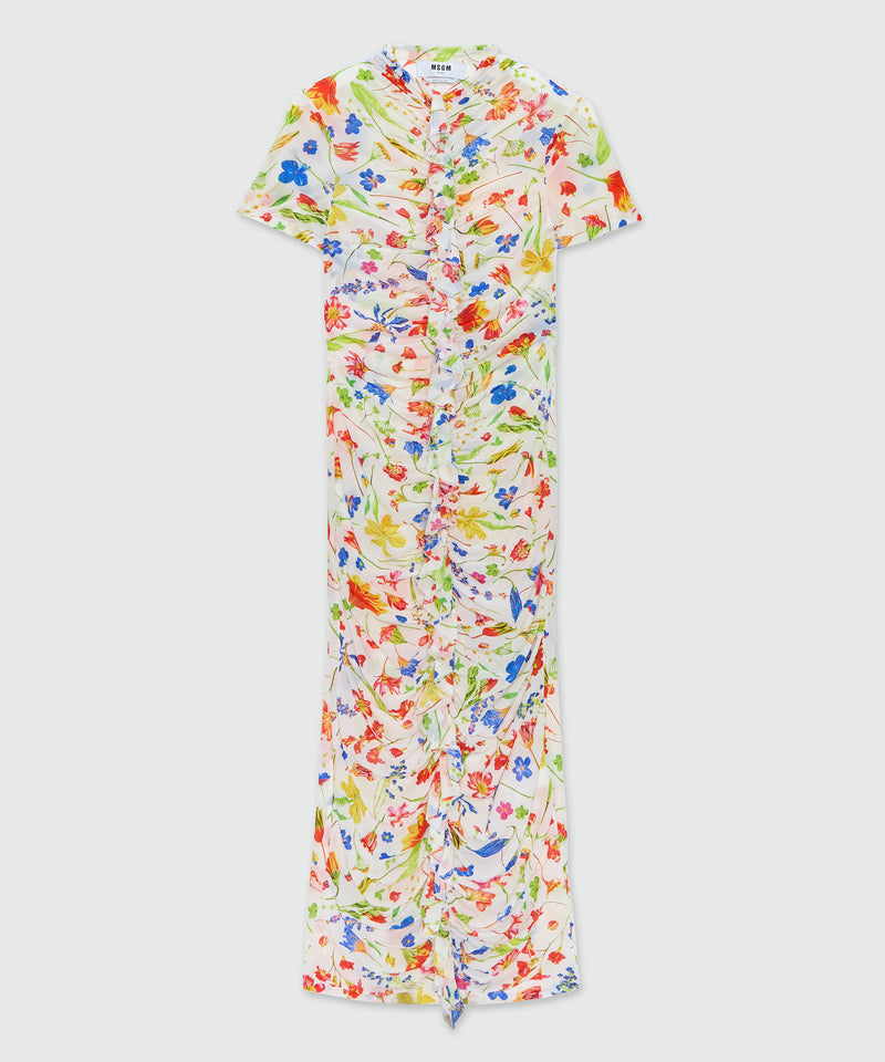 Long patterned dress WHITE Women 