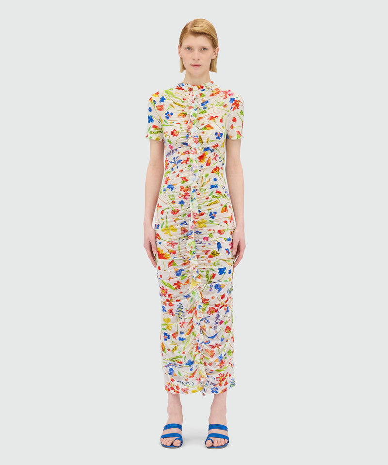Long patterned dress WHITE Women 