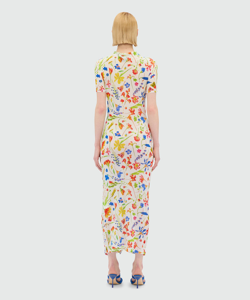 Long patterned dress WHITE Women 