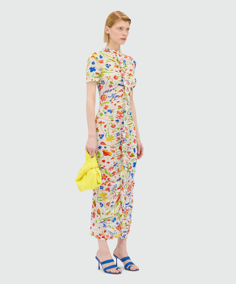 Long patterned dress WHITE Women 