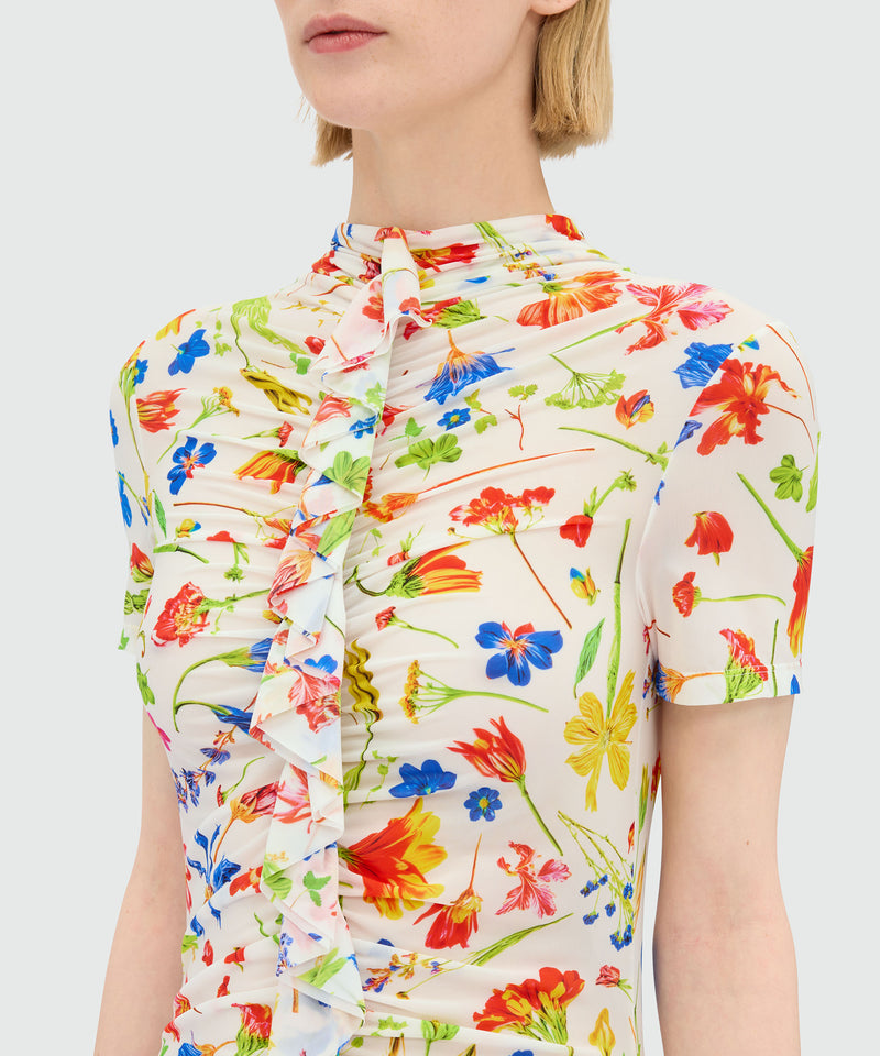 Long patterned dress WHITE Women 