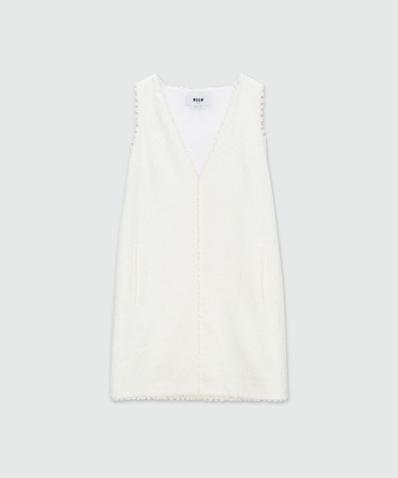 Sleeveless white cotton dress WHITE Women 