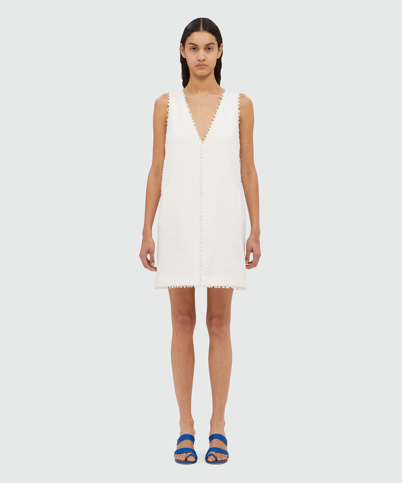 Sleeveless white cotton dress WHITE Women 