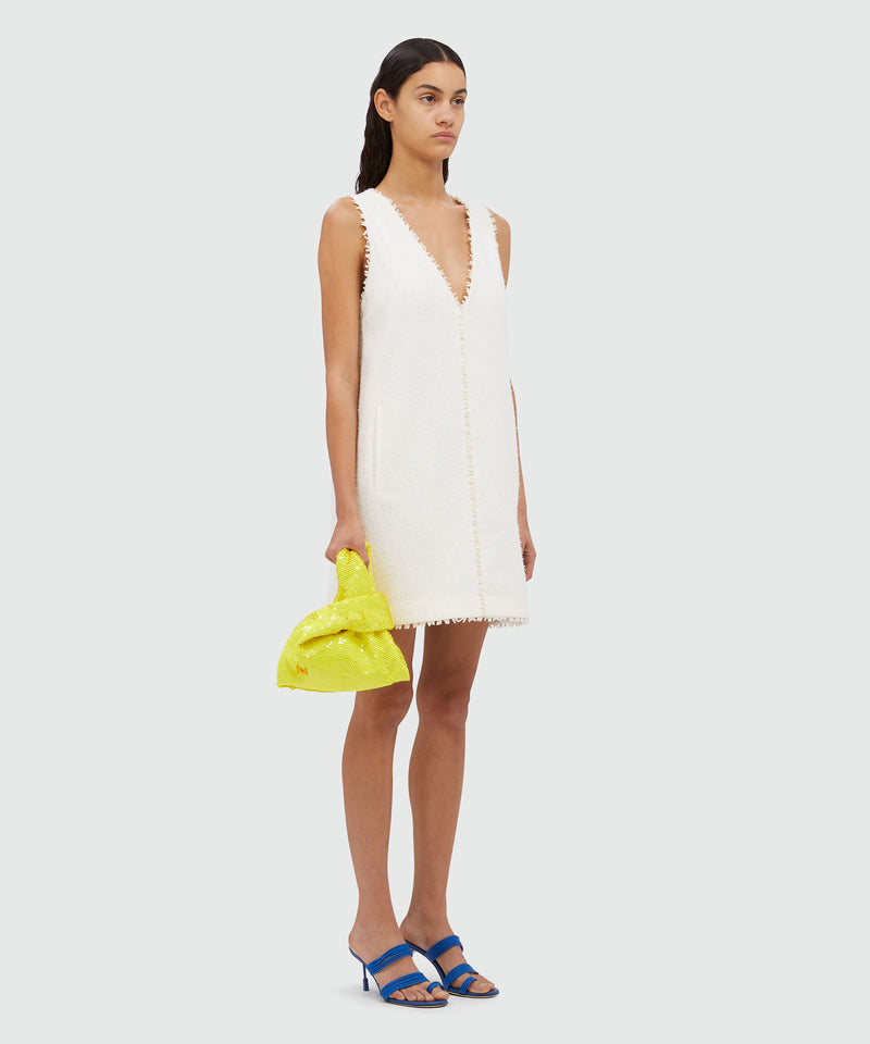 Sleeveless white cotton dress WHITE Women 