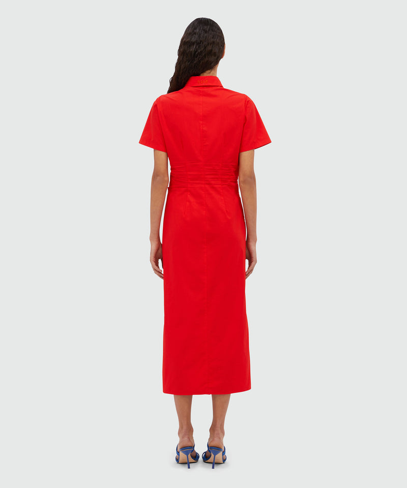 Red cotton midi dress RED Women 