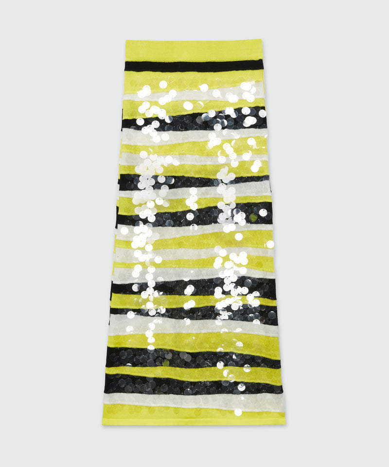 Gonna lunga con paillettes GIALLO Donna 