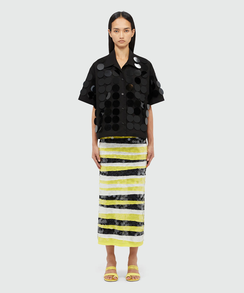 Gonna lunga con paillettes GIALLO Donna 