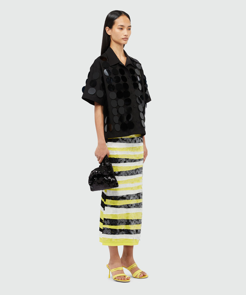 Gonna lunga con paillettes GIALLO Donna 