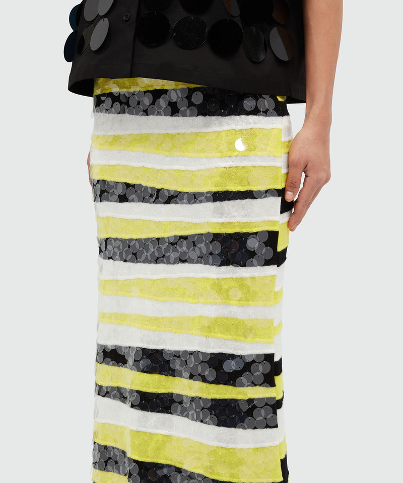 Gonna lunga con paillettes GIALLO Donna 