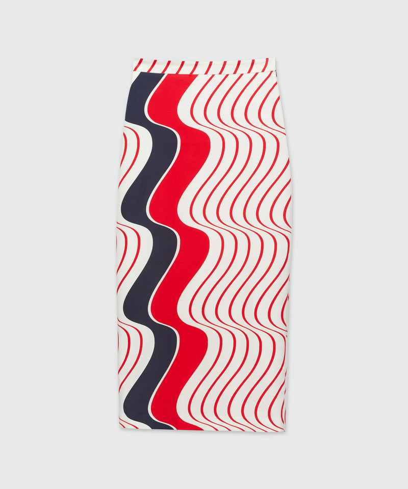 Skirt with "Waves" motif RED Women 