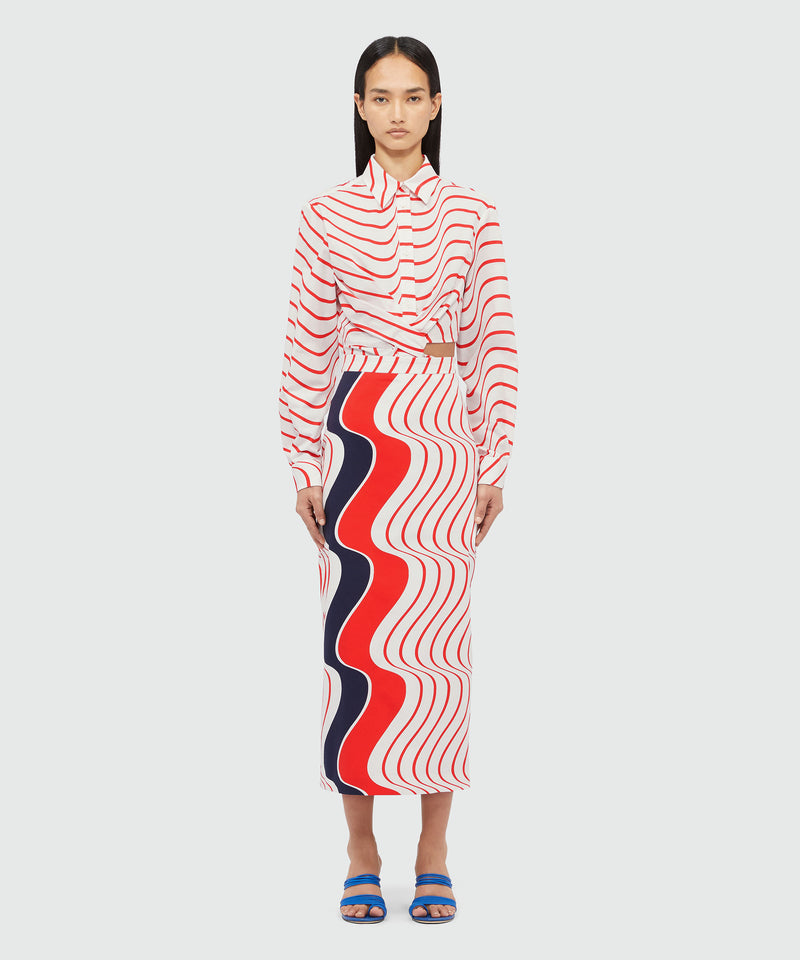 Skirt with "Waves" motif RED Women 