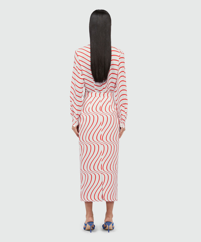 Skirt with "Waves" motif RED Women 
