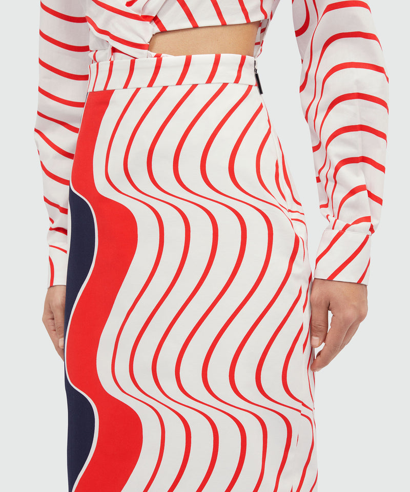 Skirt with "Waves" motif RED Women 