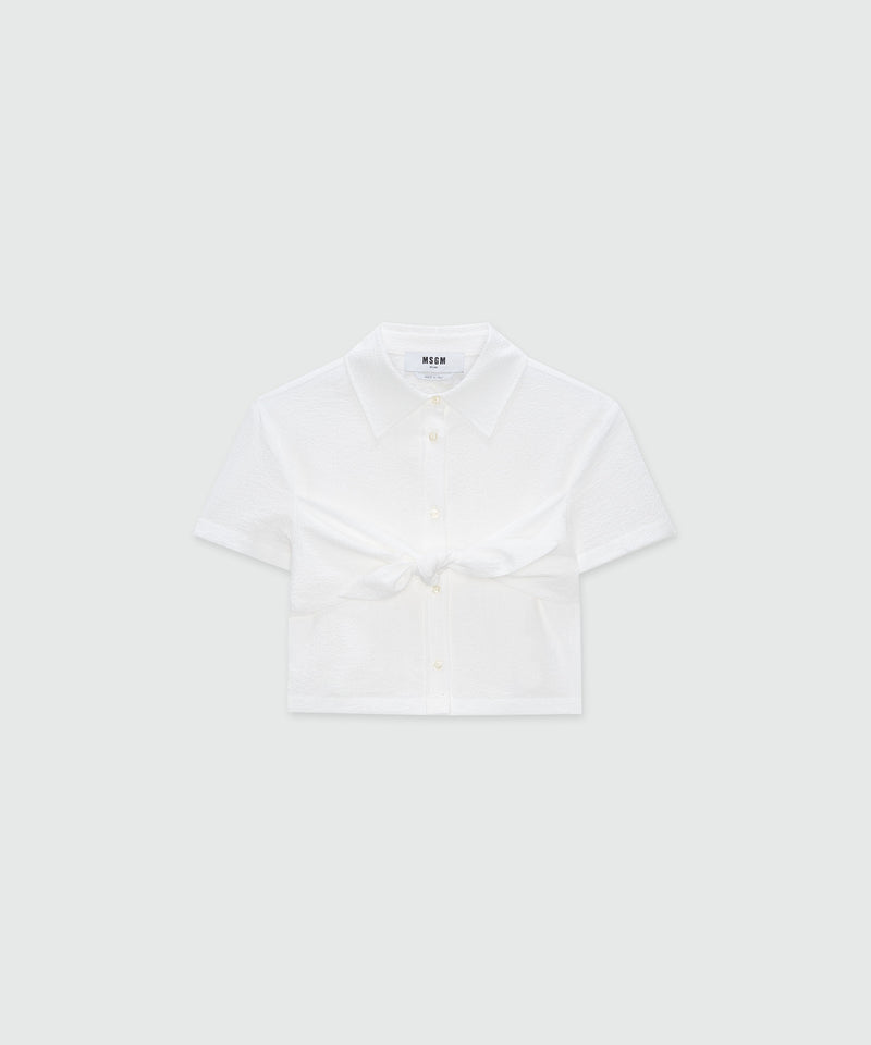 White cropped cotton shirt WHITE Women 