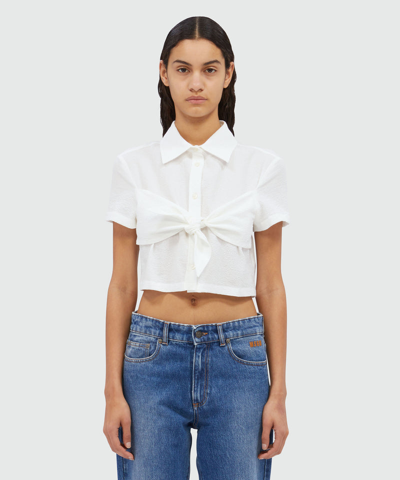 White cropped cotton shirt WHITE Women 