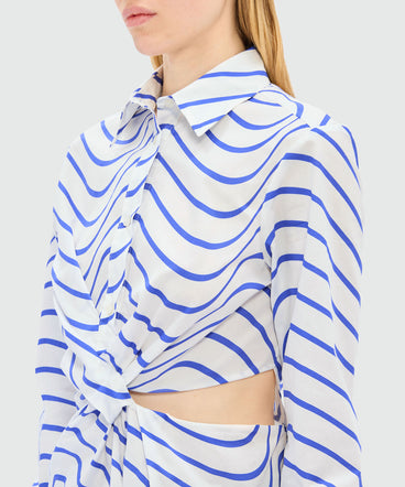 Cotton shirt with "Waves" motif