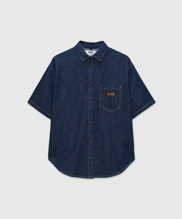 Open back denim shirt