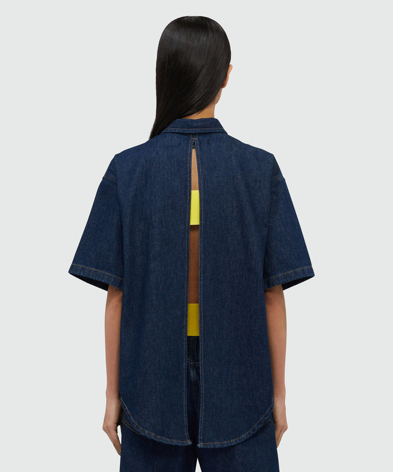 Open back denim shirt NAVY Women 