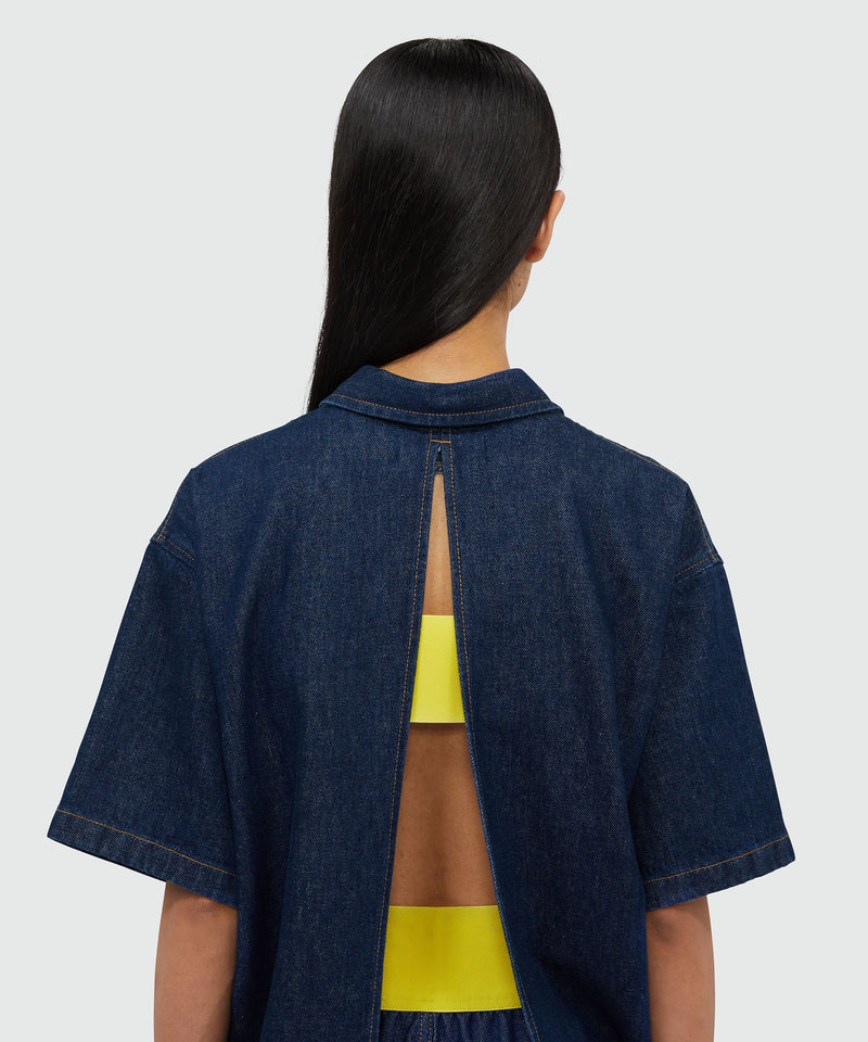 Open back denim shirt NAVY Women 