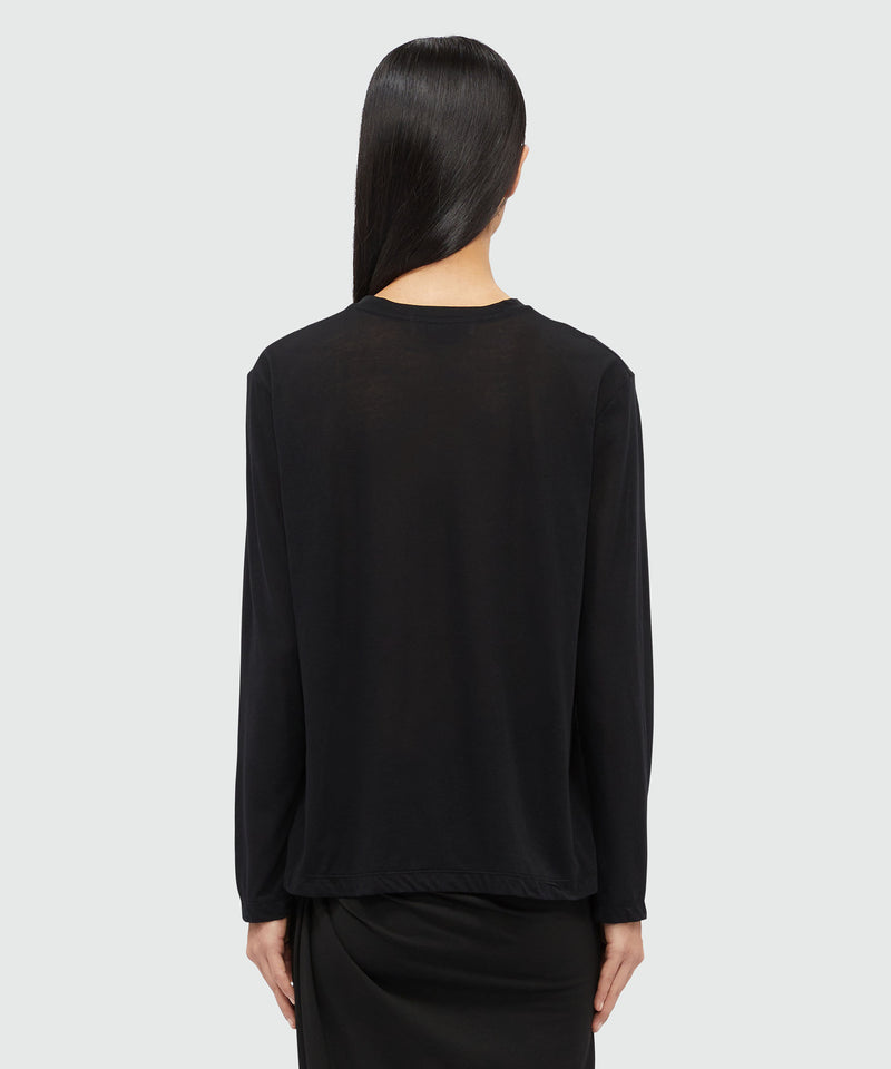 T-shirt "MSGM Spring Summer 2025" quote Nero Donna 