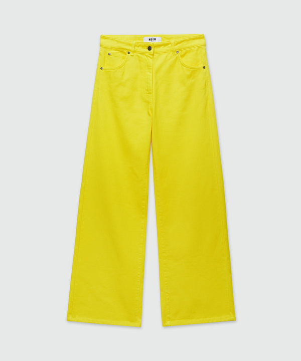 Yellow denim with MSGM patches on the back