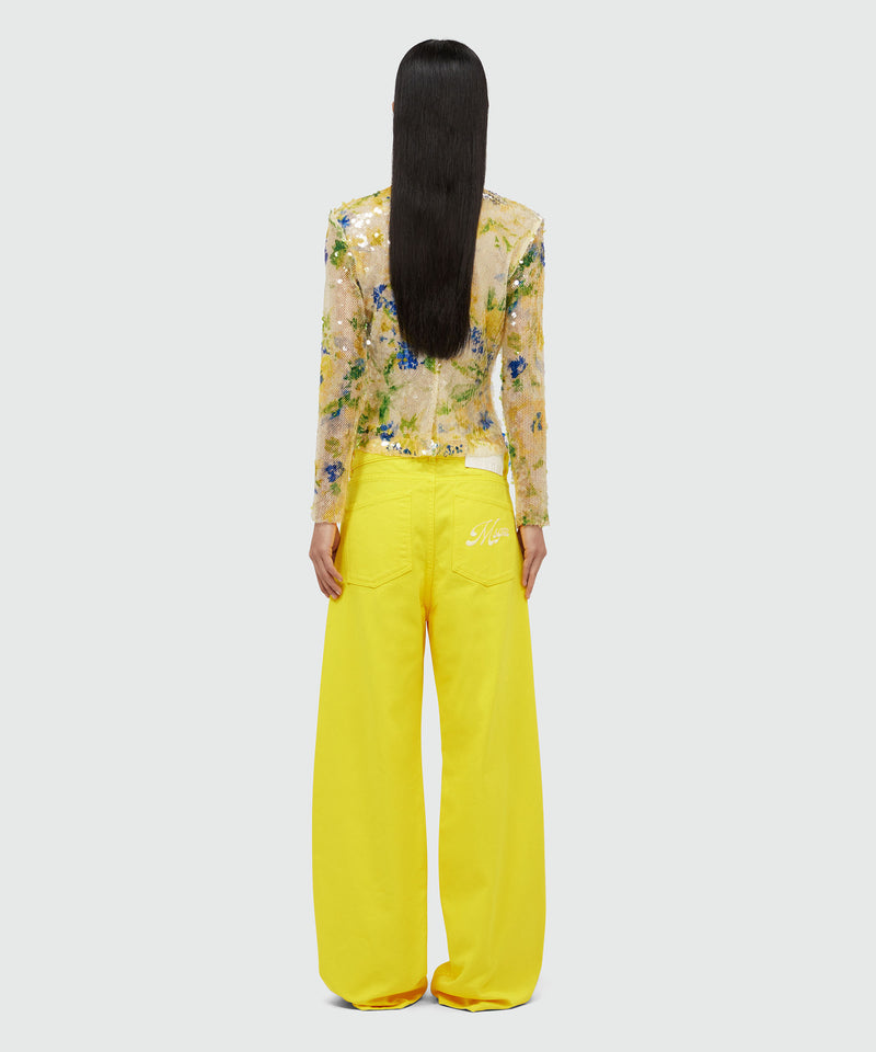 Yellow denim with MSGM patches on the back YELLOW Women 