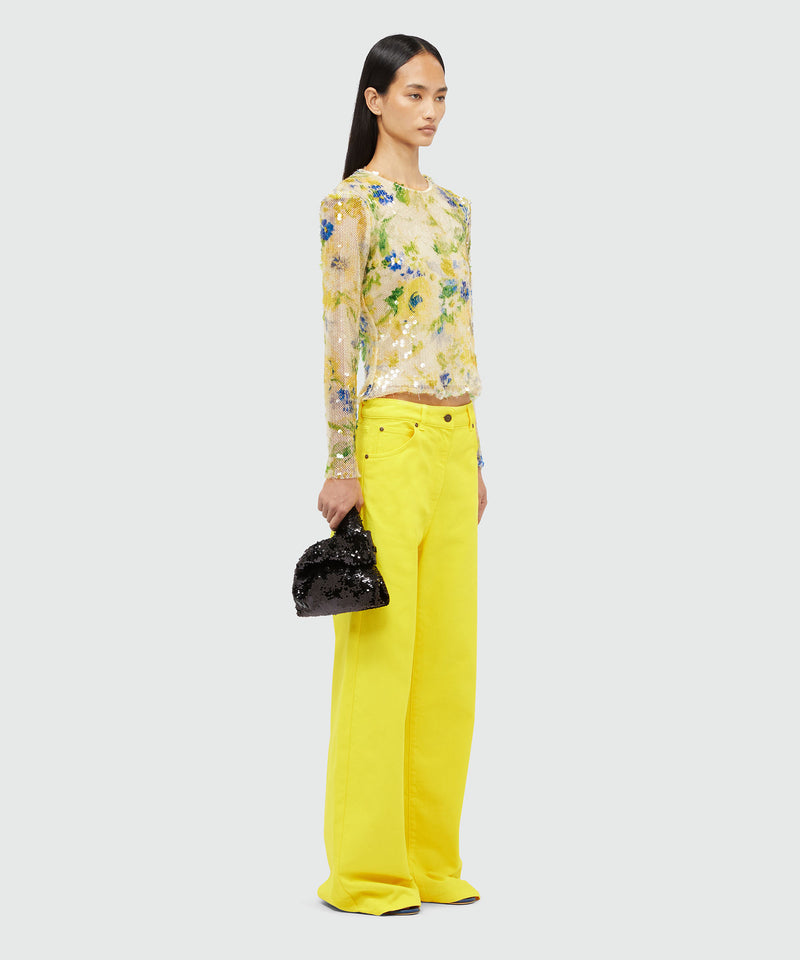 Yellow denim with MSGM patches on the back YELLOW Women 