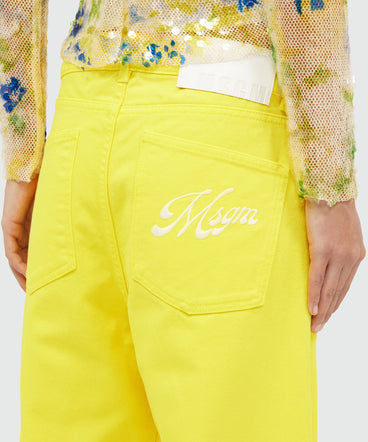 Yellow denim with MSGM patches on the back
