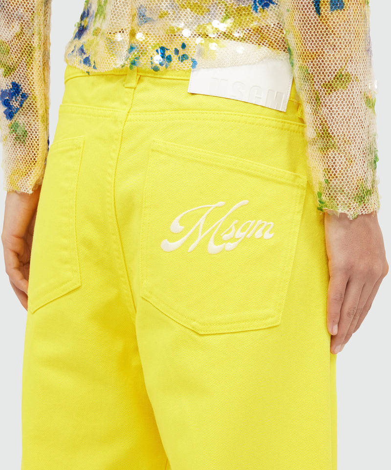 Yellow denim with MSGM patches on the back YELLOW Women 