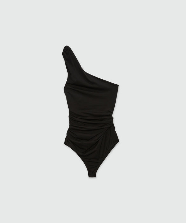 Black one sleeve body suit