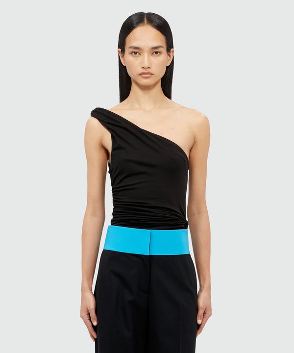 Black one sleeve body suit
