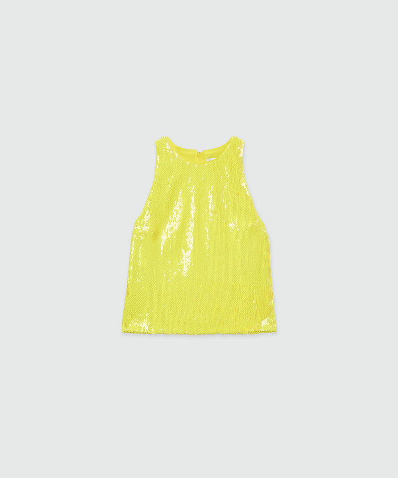 Canotta con paillettes GIALLO Donna 