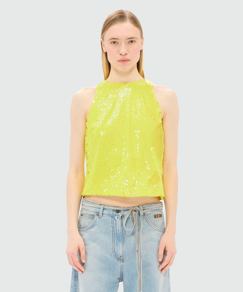 Canotta con paillettes GIALLO Donna 