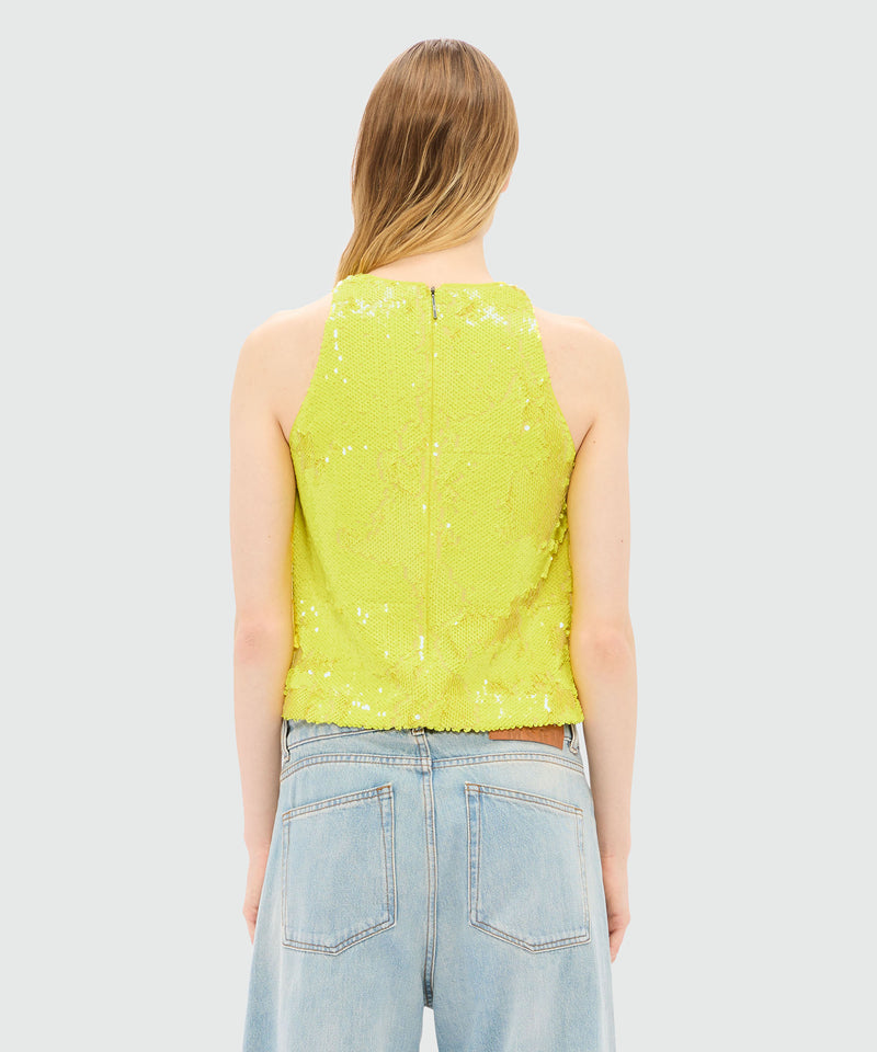Canotta con paillettes GIALLO Donna 