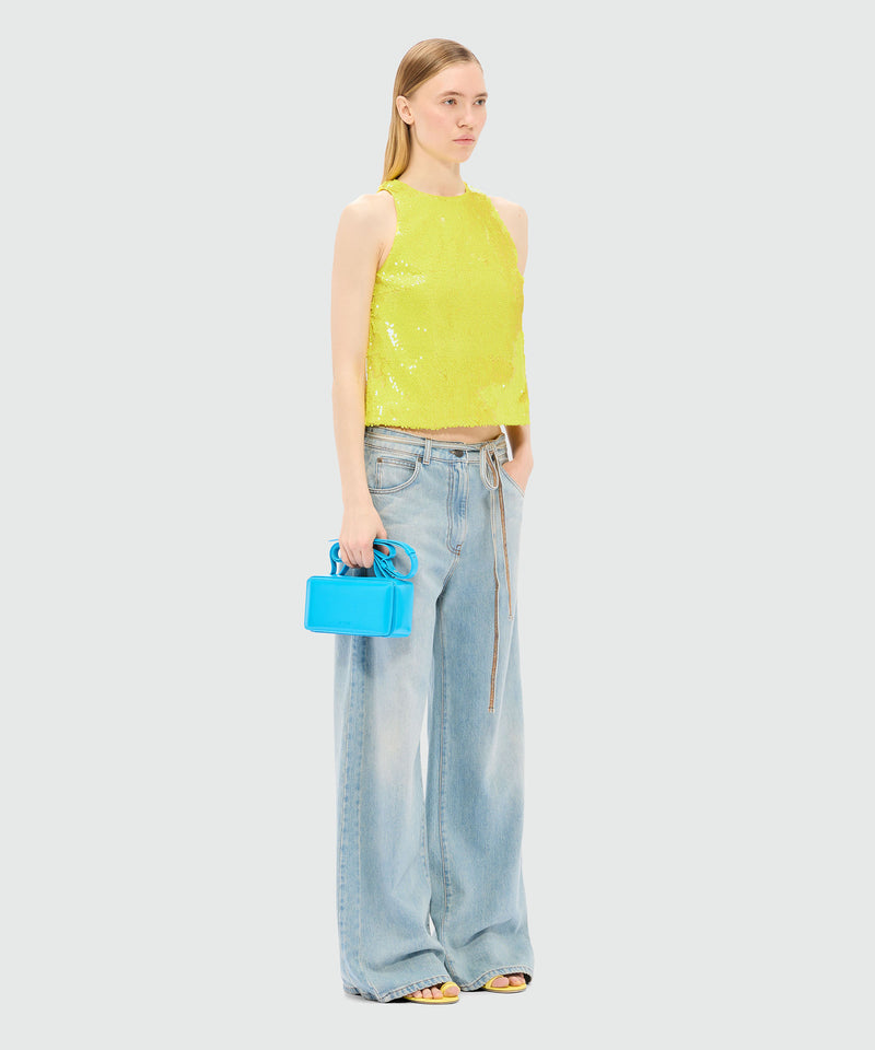 Canotta con paillettes GIALLO Donna 