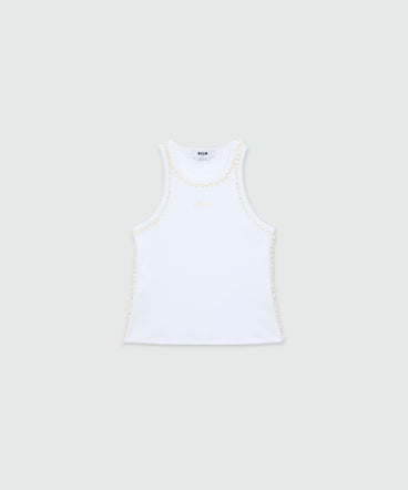 White jersey tank top