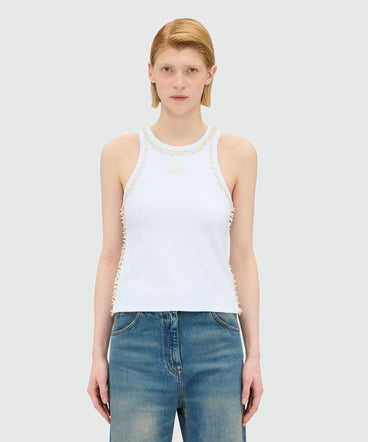 White jersey tank top