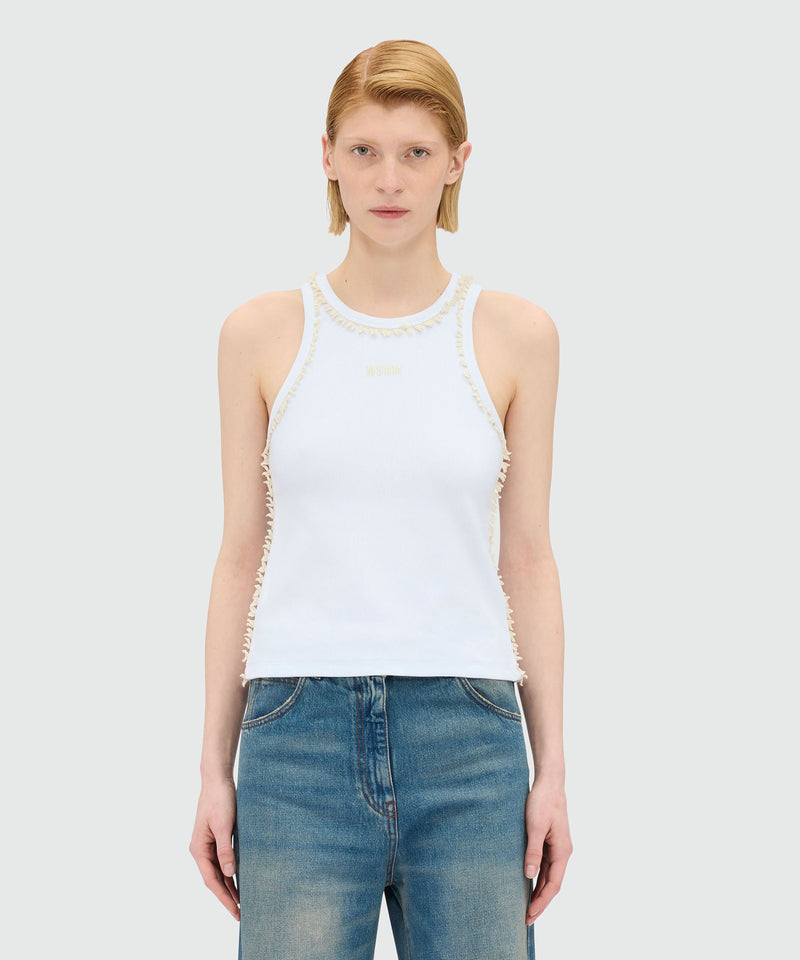 White jersey tank top WHITE Women 