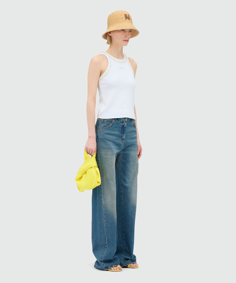 White jersey tank top WHITE Women 