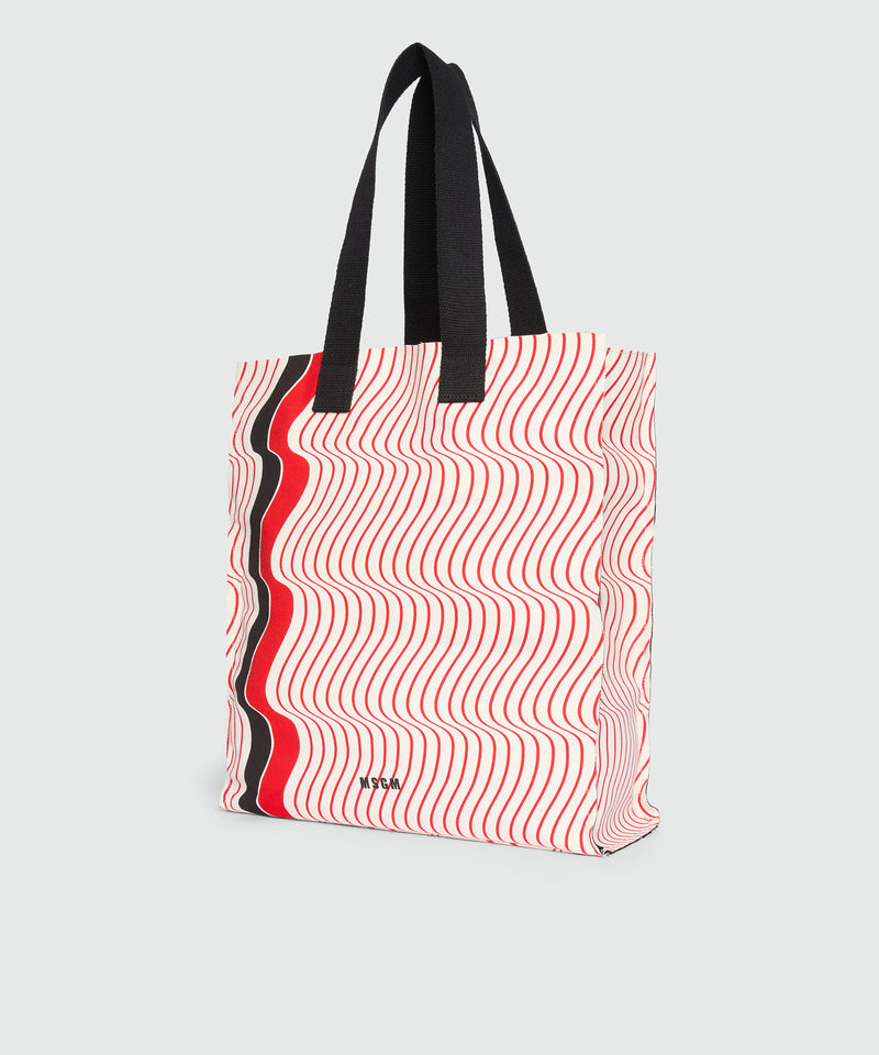 Shopper con motivo "Waves" ROSSO Donna 