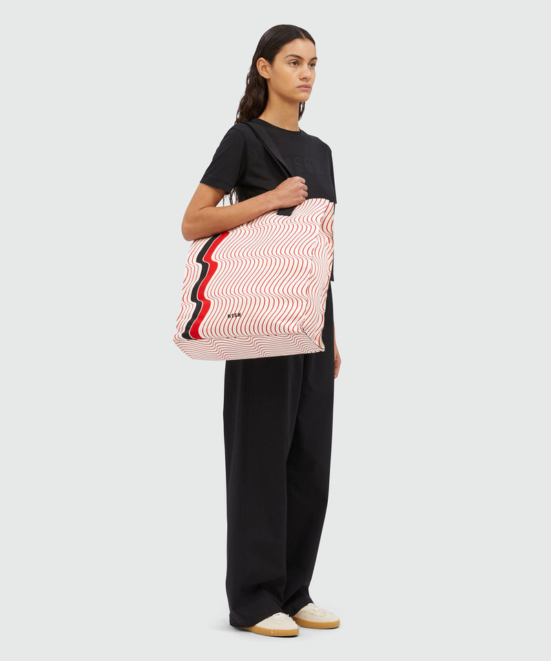 Shopper con motivo "Waves" ROSSO Donna 