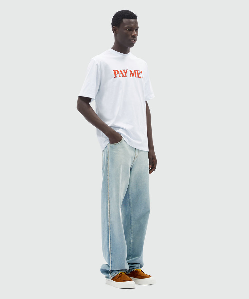 White organic cotton T-Shirt with "PAY ME!" quotes WHITE Unisex 