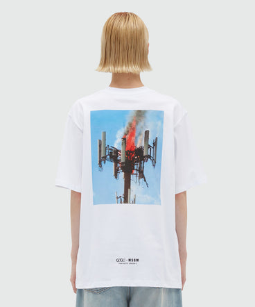 White organic cotton T-Shirt with quotes "IT'S HOT HERE!"